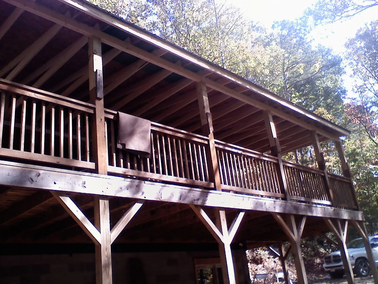 Timber framing under a new elevated porch and deck — Roof Leak Repair in Green Isle by Roofing Brothers